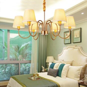 The living room chandeliers emulation copper wrought iron chandeliers living room lamp light lamps 10 bedroom restaurant and ephedrine lamp housing with LED white light, M6 head-vain [Energy Class A++]