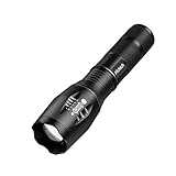 LED Tactical Flashlight -Hictech T6 1600 Lumens, Zoomable, Water Resistant, Handheld Taclight with 5 Modes -Best Camping, Outdoor, Emergency, Everyday Flashlights (1 piece)