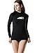 TSLA Women's UPF 50+Swim Shirt Rashguard Long Sleeve FSR Series, Coastal Tide Print(fsr24) - Black, Large.