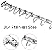 Nidouillet Kitchen Rail Wall Mounted Utensil Racks with 10 Stainless Steel Sliding Hooks for Kitchen Tool, Pot Lid, Pan, Towel AB005