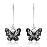 Sale Elegant Women Vintage Punk Alloy Jewelry Butterfly Skull Dangle Earrings by NYKKOLA