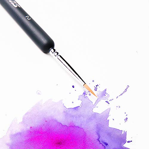 Professional Detail Paint Brush Set of 11 pcs, Miniature Brushes for Detailing & Art Painting - Acrylic, Watercolor, Oil - Models, Airplane Kits, Nail Painting