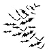 Aneco 120 Pieces Scary Black Bats Decal 3D Black Bats Stickers Wall Decals for Home Decor or Halloween Party Supplies, Assorted Size