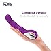 XJDOLL Mini Wand Massager Cordless Rechargeable Personal Body Massage with 10 Vibration Modes (Purple)