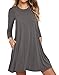 Unbranded* Womens Comfy Swing Tunic Long Sleeve Pocket Solid T-Shirt Dress Gray Large