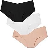 Victoria's Secret 3 Womens Seamless Black, Nude & White Panties Large