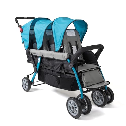 Stroller Foot Break Gaggle by Foundations Compass 3 Seat Stroller with Sun Canopy ...