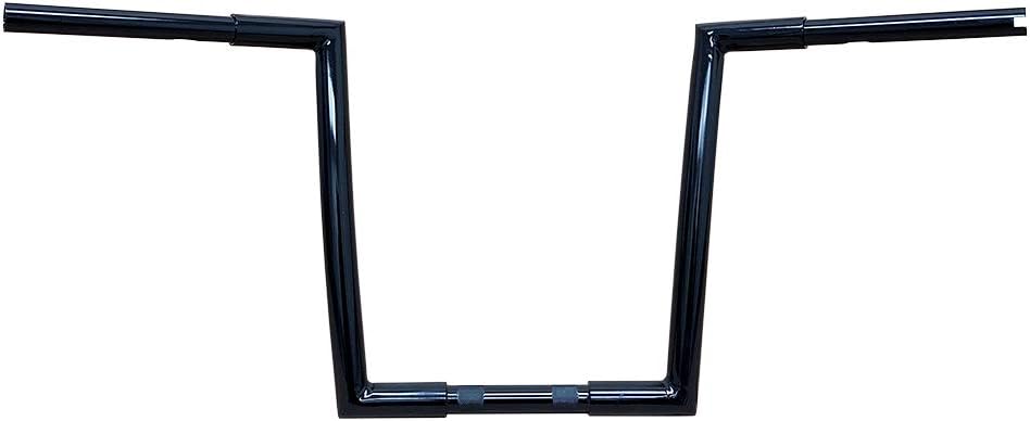 New VBROS 14'' Rise 1 1/4'' APE Hanger Drag Handlebar Handle Bar For 1982-2014 Harley Touring FLHR FLTR FLHX Road King Street Glide 1996-2018 Dyna Softail Sportster (Black)