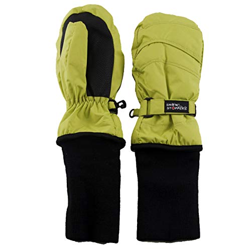 SnowStoppers Kid's Waterproof Stay On Winter Nylon Mittens Small / 1-3 Years Lime Green