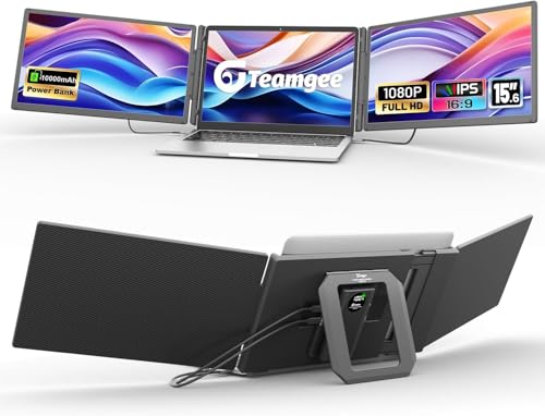 Teamgee 15.6" FHD Laptop Screen Extender Triple Monitor
