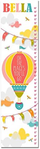 Finny and Zook GC000252 Oh The Places You'll Go Hot Air Balloon Personalized Growth Chart