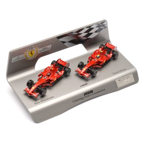 Hot wheels L8784 Ferrari F1 F2008 Constructors Champions Kimi Raikkonen & Felipe Massa 1 of 5000 Made 1/43 Diecast Model Car by Hotwheels