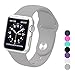 Sxciw Apple Watch Band, Soft Silicone Sports Replacement Wristband for Apple Watch (Light gray, 38mm-S/M)