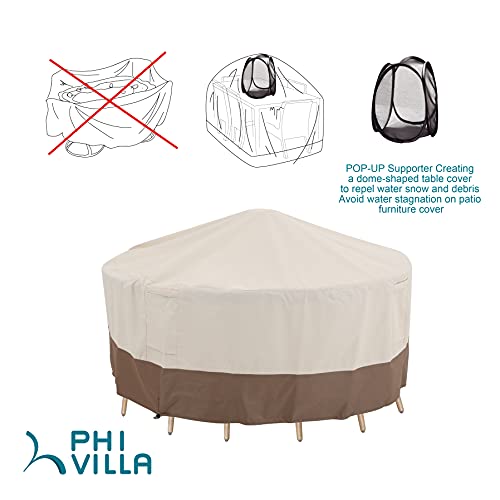 PHI VILLA Patio Furniture Set Covers Waterproof, Outdoor Dining Table