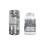 Clear Muscle (168 Capsules) & Testovox (60 Capsules) - Most Advanced Muscle & Strength Building Combo. High Performance Bodybuilding Supplement Stack