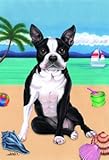 Boston Terrier - Tomoyo Pitcher Summer Beach Garden Flag