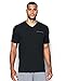 Under Armour Men's Charged Cotton V-Neck, Black (001)/Steel, Medium