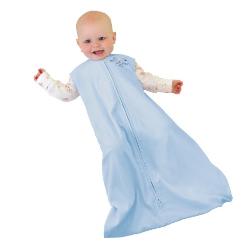 HALO SleepSack 100% Cotton Wearable Blanket, Baby Blue, Medium