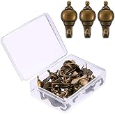 Hotop 30 Pieces Push Pin Hooks Picture Hanging Nails, Bronze | Zinc Alloy, Holds up to 20 Lbs, Vintage Gourd Shape, Bronze Finish, Reusable for Drywall Wood