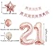 Girl Happy 21st Birthday Rose Gold Party Decorations Supplies Gifts Confetti Latex Balloon Favors for Women and Her as Wedding Anniversary Dropback
