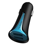 3.4A Dual USB Port Rapid Car Charger Adapter for Apple iPhone, iPad, Samsung, Google Nexus 7, HTC, LG, And More (Blue)