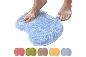 Silicone Shower Foot Scrubber Mat, Wall Mounted Slip Suction Cups Foot Scrubber Cleaner, Upgrade Foot Back Cleaning Pad Back 