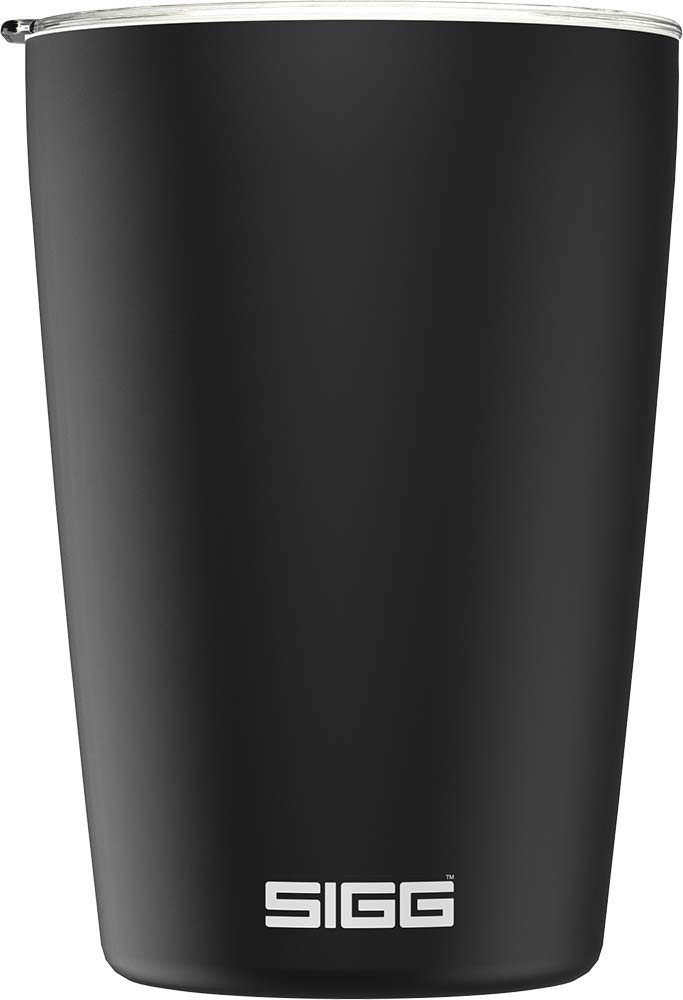 SIGG - Coffee Travel Mug Neso Pure Ceram - With Tritan Lid - Dishwasher Safe - Lightweight - BPA Free - 18/8 Stainless Steel - Black - 0.3 L