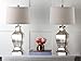 Safavieh Lighting Collection Glass Bottom Antique Silver and Wheat Table Lamp, Set of 2