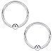SCERRING 12PCS 18G 10mm Nose Hoop Lip Eyebrow Tongue Helix Tragus Cartilage Septum Piercing Ring - Silver