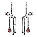Rosemarie Collections Women's Dancing Skeletons Halloween Earrings (Hematite Color)