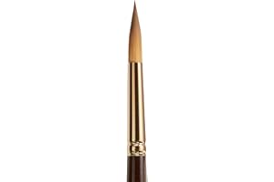 KINGART Premium Finesse 8020-10 Ultra Round Series Artist Brush, Synthetic Kolinsky Sable Hair, Short Handle, Watercolor and Oil Paints, Size 10