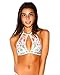 iHeartRaves Rainbow Daisy Sheer Mesh Keyhole Halter Rave Crop Top (One Size)
