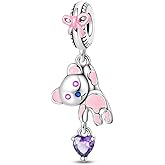 HUIPOJUE Silver Charm for Women Fit Pandora Bracelets Necklaces Cute Animal Bead Charms DIY Jewelry Gifts