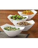 Over & Back Sul Lato - 4-Piece Porcelain Serving Bowl Set, White