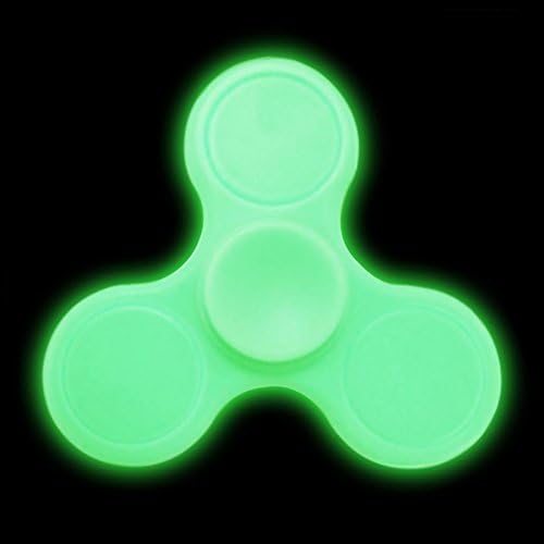 Fidget Spinner Hand Spinners Finger EDC Toys Mini Matte Focus ADHD Stainless Steel Bearing Ultimate Spin Toy More Stable Easier to Control More Play (Luminous Green)