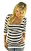 Mommylicious Black and White Striped Seamless Scoop Neck Maternity Top (Black White Striped)