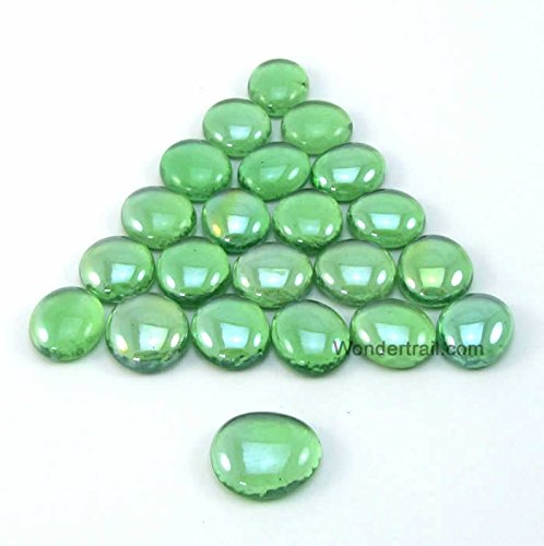 Lime Green Glass Bead Tokens 17-19mm Wondertrail