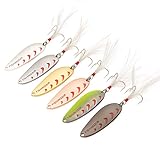 FishingSir [CLEARANCE]6PCS Casting Metal Spoons Artificial Spinner Bait Hard Fishing Lures Assortment for Bass Trout Carp Salmon