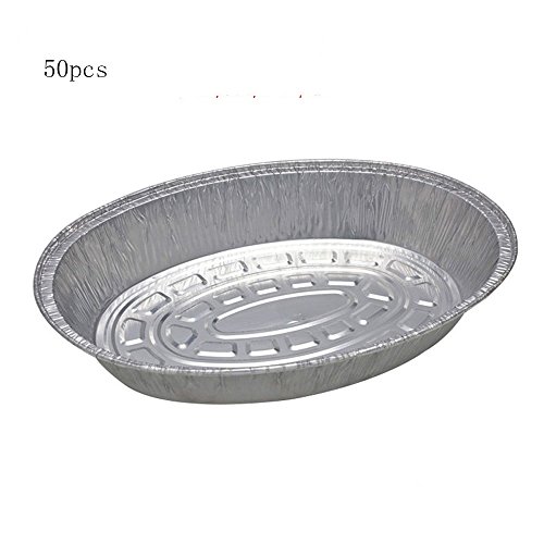 Click Here to See More Images aluminum foil baking barbecue foil disposable food packaging foil disc 193x125mm, 50 pcs