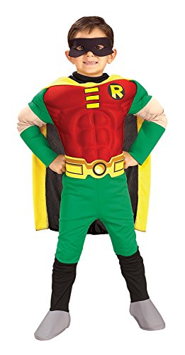 UHC Boy's Dc Comics Batman Robin Muscle Chest Toddler Child Halloween Costume