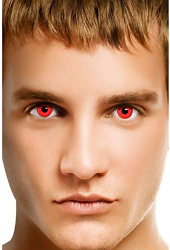 Women Multicolor Cute Charm and Attractive Fashion Eye Accessories Cosmetic Makeup Eye Shadow - Red Halloween Carnival with Contact Lens Case By Biuti TM