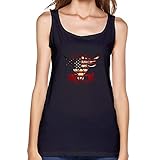 SANYOU Women's WWE The Rock American Flag Brahma Bull Muscle Tops Size S