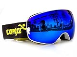 COPOZZ G3 Kids Ski Goggles For Snow Snowboard Snowmobile Skate - For Boy Girl Toddler Child Junior - Anti Fog UV Protection OTG Over Glasses Double Layer Cool Lens