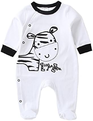 Near Cutest Baby Romper Long Sleeve Cotton Infant Jumpsuit (9M, White)