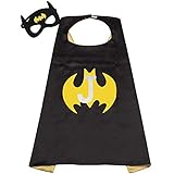 Batman Cape Kids Boy Girls Batgirl Capes Superhero Mask Toddler Super Costume Yellow