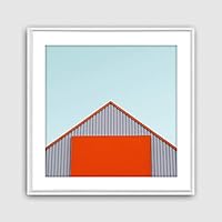 Framed Canvas Wall Art Geometric Building Canvas Prints Home Artwork Decoration for Living Room,Bedroom - 16x16 inches