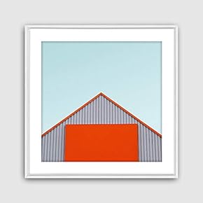 Framed Canvas Wall Art Geometric Building Canvas Prints Home Artwork Decoration for Living Room,Bedroom - 16x16 inches