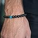 Benevolence LA Blue Water - Semi-Precious Natural Stones: Handmade 8mm Stretch Beads Beaded Matte Black