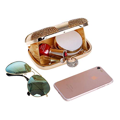 YOUTO Evening Party Clutch Bags Night Party Bags Rhinestone Women's Clutches Evening Bag Clutch Purse Bags Special Occasion Evening Handbags Evening Clutches Purses (Color : Gold)