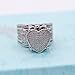 Uloveido Women's Platinum Plated Love Heart CZ Cluster Statement Big Architecture RingY426